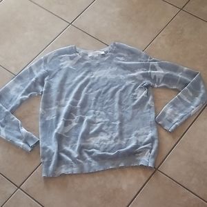 Ann Taylor LOFT Gray Sheer Camo Sweater Sz MP